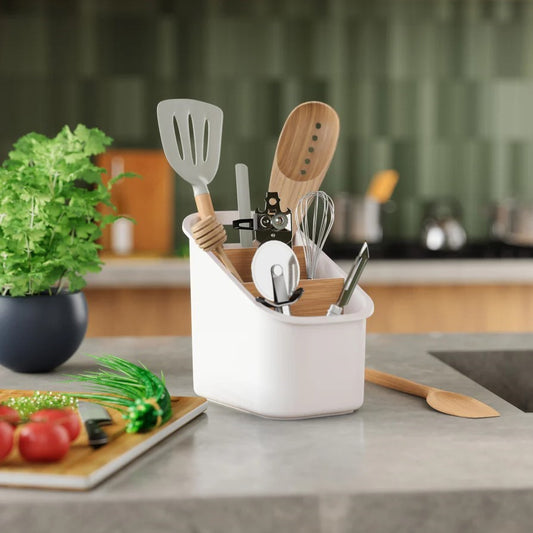 Modern Wooden and Recycled Utensil Organizer