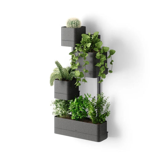 Modular Wall Planter with Adjustable Pots