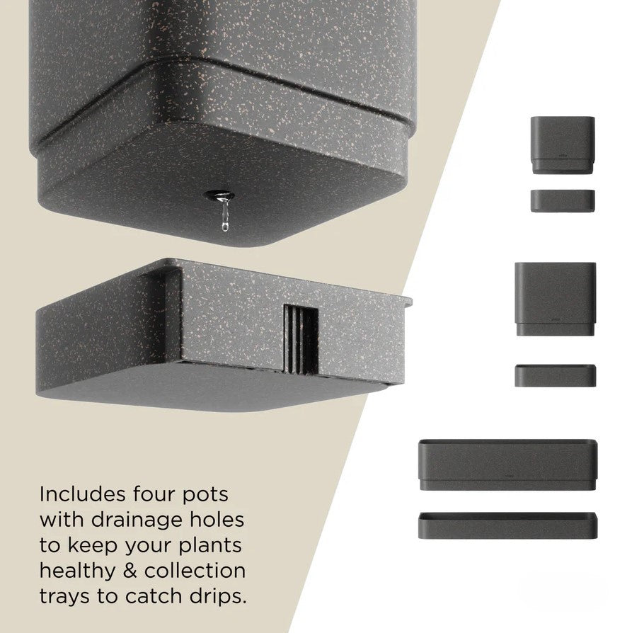 Modular Wall Planter with Adjustable Pots