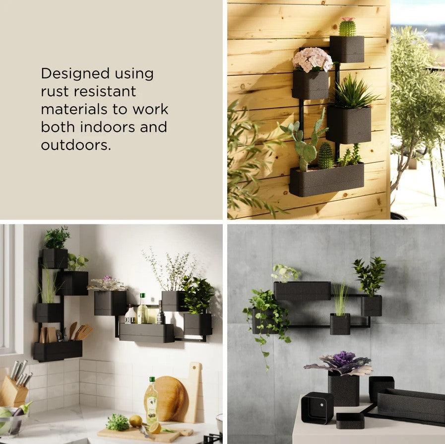 Modular Wall Planter with Adjustable Pots