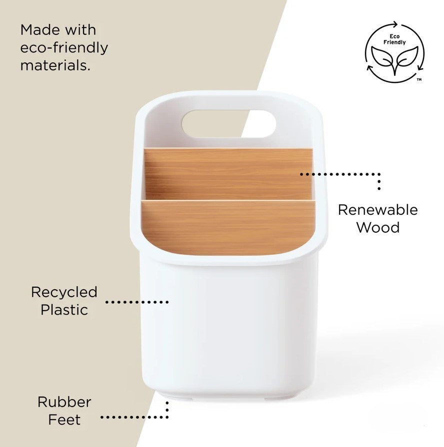 Modern Wooden and Recycled Utensil Organizer