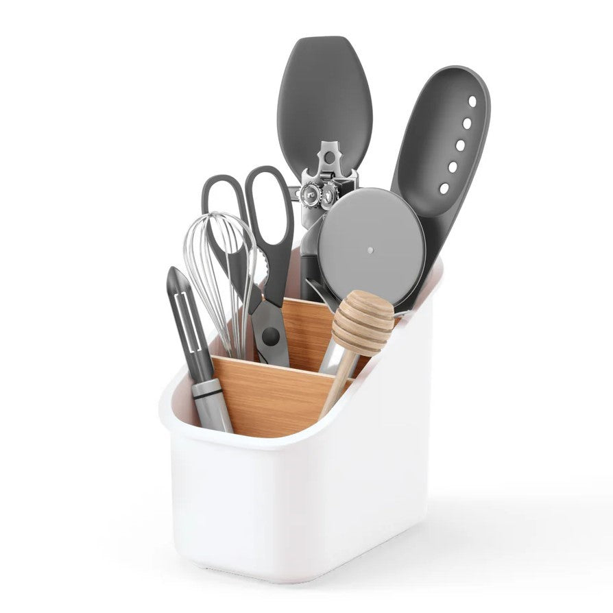 Modern Wooden and Recycled Utensil Organizer